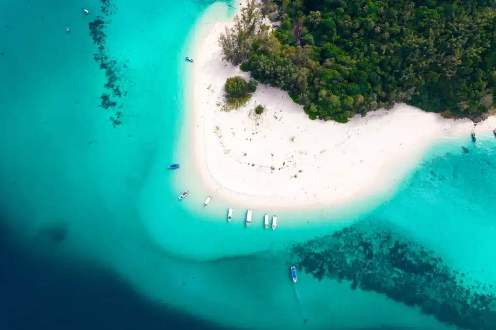 Bamboo Island seen from the air