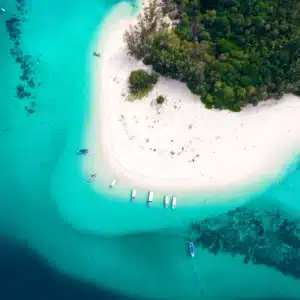 Bamboo Island seen from the air