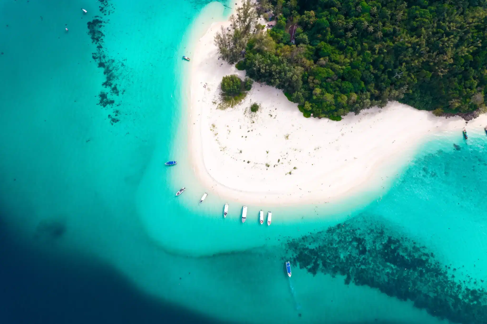Bamboo Island seen from the air