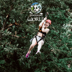 Ziplining through the forest at Hanuman World Phuket
