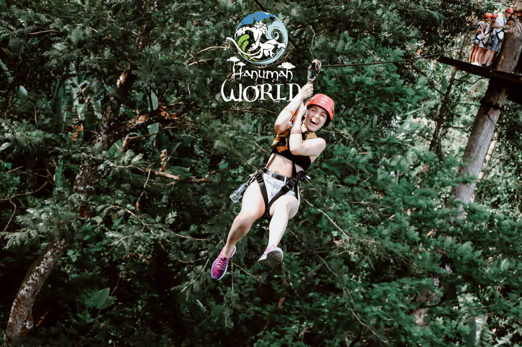 Ziplining through the forest at Hanuman World Phuket
