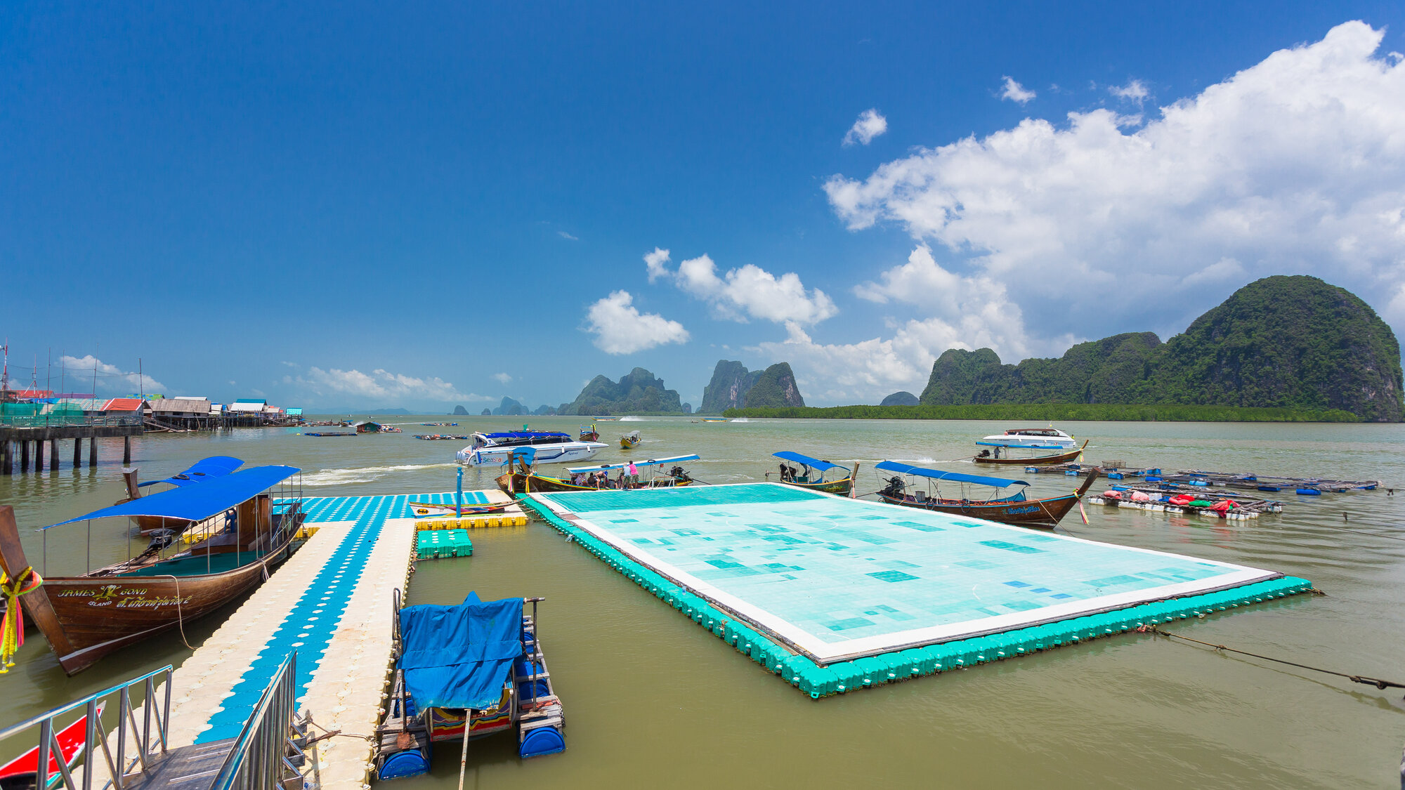 The floating football pitch at Koh Panyee