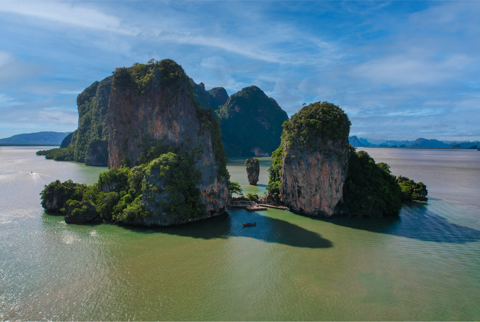 The leaning limestone stack in Phang Nga Bay