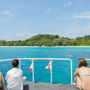 Guests on the bow on the way to Koh Rok