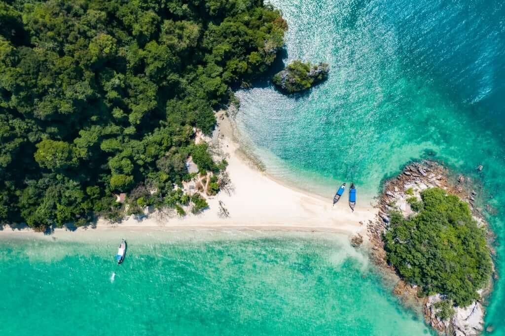 Koh Pakbia sandbar from the air