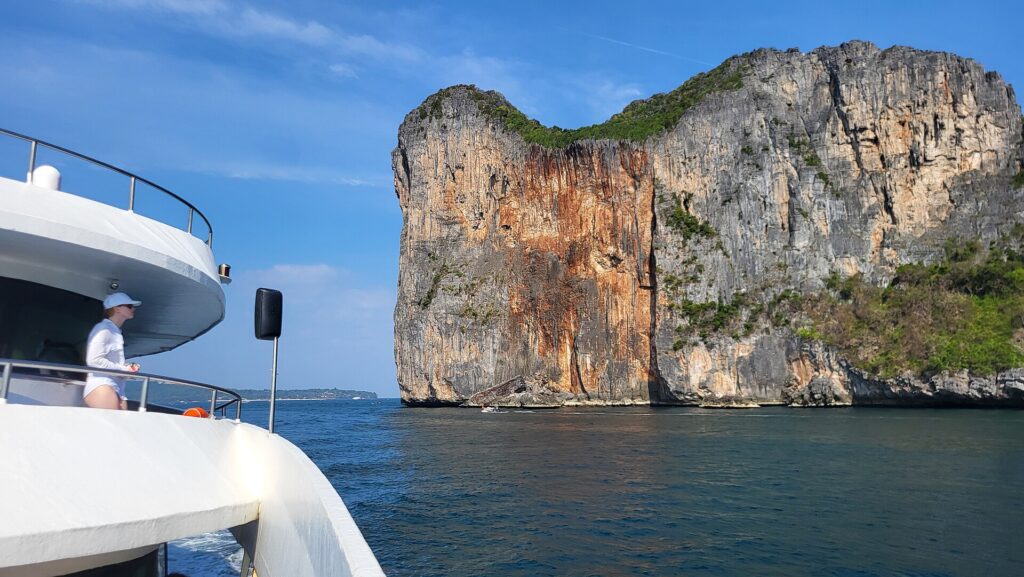 Clear water beneath the cliffs of Koh Phi Phi Le
