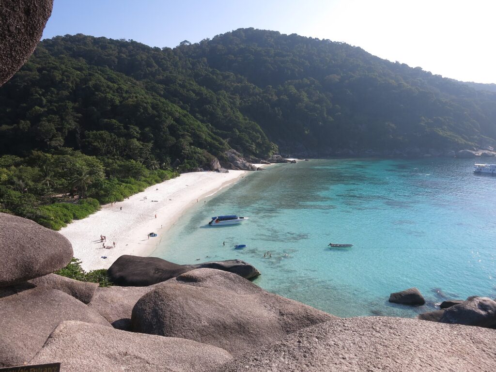 White sand beach and clear water in the Similan Islands