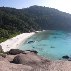 White sand beach and clear water in the Similan Islands
