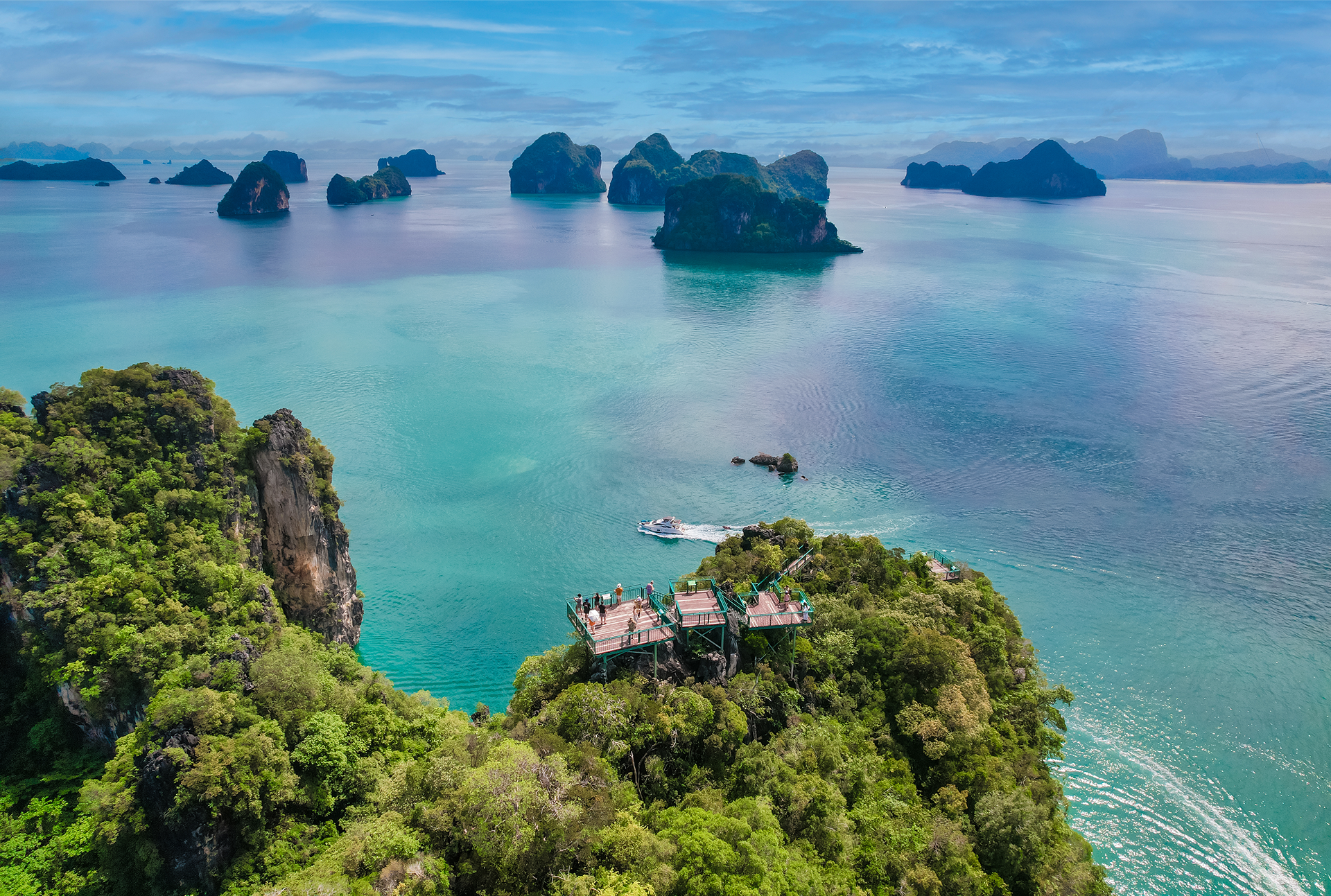 Limestone karsts rising from Phang Nga Bay