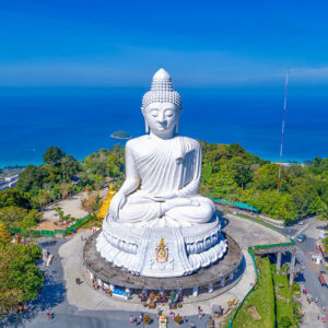 Big Buddha statue on the hilltop in Phuket