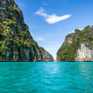 Limestone cliffs around Pileh Lagoon