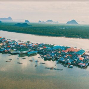 Koh Panyee stilt village under its limestone rock